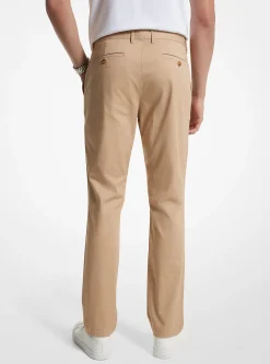 Calças chino em mistura de algodão com corte justo | Michael Kors [PT]