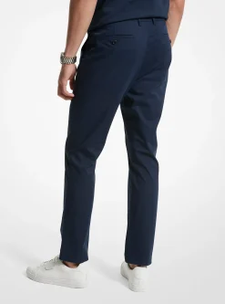 Calças chino em mistura de algodão com corte justo | Michael Kors [PT]