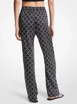Calças de pijama em cetim com estampado de logótipo Empire | Michael Kors [PT]