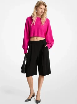 Calções bermuda em crepe plissados | Michael Kors [PT]