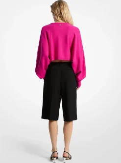 Calções bermuda em crepe plissados | Michael Kors [PT]