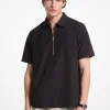 Camisa com meio fecho de correr em mistura de algodão enrugado | Michael Kors [PT]