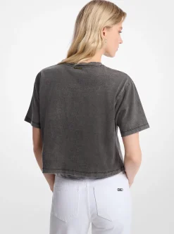 Camisa curta em algodão tingido com tachas | Michael Kors [PT]