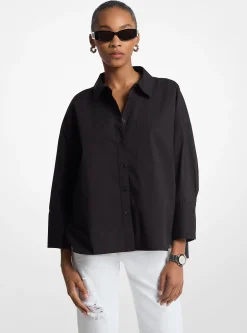 Camisa de popelina de algodão com elasticidade | Michael Kors [PT]