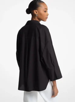 Camisa de popelina de algodão com elasticidade | Michael Kors [PT]