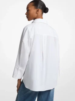 Camisa de popelina de algodão com elasticidade | Michael Kors [PT]