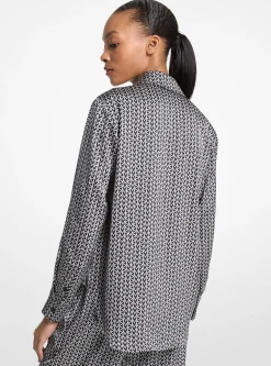Camisa em cetim com estampado do logótipo MK2000 | Michael Kors [PT]
