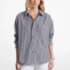 Camisa em popelina de algodão às riscas de corte grande | Michael Kors [PT]
