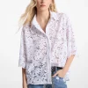 Camisa em renda floral entrançada com tachas | Michael Kors [PT]