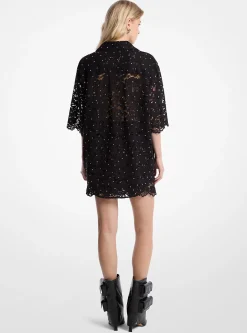 Camisa em renda floral entrançada com tachas | Michael Kors [PT]