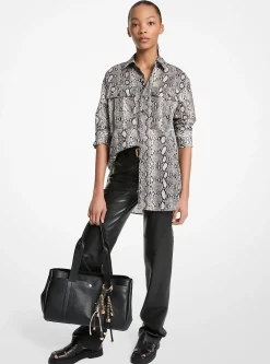 Camisa em tela de algodão com estampado de cobra | Michael Kors [PT]