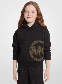 Camisola com capuz em malha metalizada com logótipo com tachas | Michael Kors [PT]