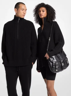 Camisola com fecho até meio em mistura de lã e caxemira | Michael Kors [PT]