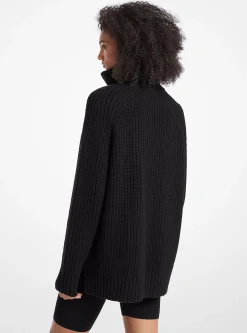 Camisola com fecho até meio em mistura de lã e caxemira | Michael Kors [PT]