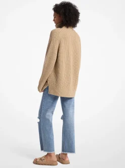 Camisola com fecho até meio em mistura de lã e caxemira | Michael Kors [PT]