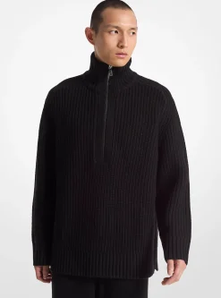 Camisola com fecho até meio em mistura de lã e caxemira | Michael Kors [PT]