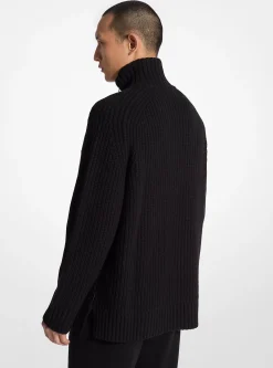 Camisola com fecho até meio em mistura de lã e caxemira | Michael Kors [PT]