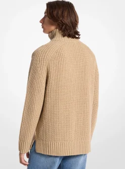 Camisola com fecho até meio em mistura de lã e caxemira | Michael Kors [PT]