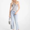 Camisola de alças com decote halter em malha elástica metalizada | Michael Kors [PT]