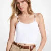 Camisola de alças curta de viscose canelada elástica | Michael Kors [PT]