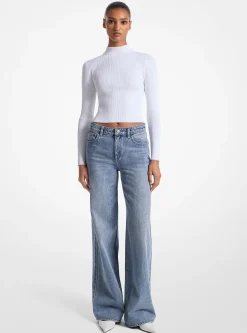 Camisola de gola alta em malha canelada | Michael Kors [PT]