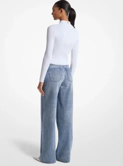 Camisola de gola alta em malha canelada | Michael Kors [PT]