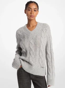 Camisola em malha entrançada em mistura de alpaca | Michael Kors [PT]