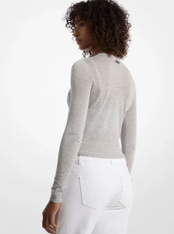 Cardigan curto em mistura de tencel e top estilo sutiã | Michael Kors [PT]