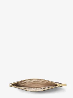 Carteira de mão em pele granulada metalizada grande | Michael Kors [PT]