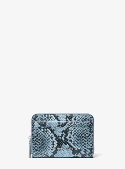 Carteira em pele com motivo de cobra em relevo Jet Set pequena | Michael Kors [PT]
