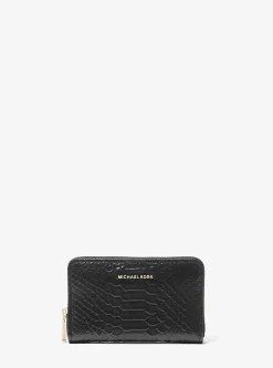 Carteira em pele com motivo de cobra em relevo Jet Set pequena | Michael Kors [PT]