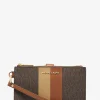 Carteira para smartphone com logótipo exclusivo às riscas Jet Set grande | Michael Kors [PT]