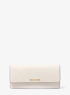 Carteria com mola de pressão à frente em couro saffiano Jet Set grande | Michael Kors [PT]