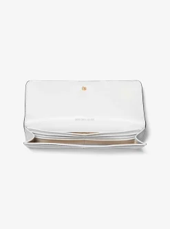 Carteria com mola de pressão à frente em couro saffiano Jet Set grande | Michael Kors [PT]
