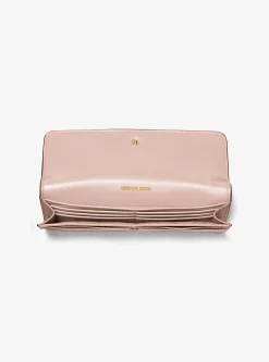 Carteria com mola de pressão à frente em couro saffiano Jet Set grande | Michael Kors [PT]