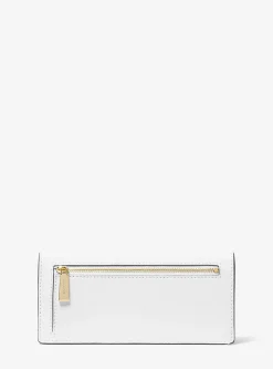 Carteria com mola de pressão à frente em couro saffiano Jet Set grande | Michael Kors [PT]