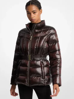Casaco acolchoado em nylon com rebordo em pelo sintético dobrável | Michael Kors [PT]