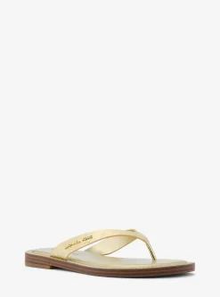 Chinelo em pele estalada metalizada Koko | Michael Kors [PT]