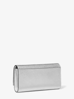 Clutch de couro saffiano metalizado Mona grande | Michael Kors [PT]