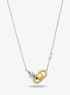 Colar com elos com incrustações em prata de lei banhada a metal precioso Astor | Michael Kors [PT]