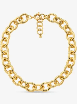 Colar com elos de corrente em latão banhado a metal precioso grande | Michael Kors [PT]