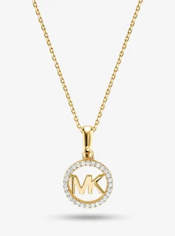 Colar com pingente de logótipo com incrustações de metal precioso | Michael Kors [PT]