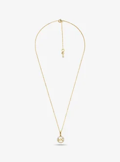Colar com pingente de logótipo com incrustações de metal precioso | Michael Kors [PT]
