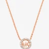 Colar com pingente e logótipo com incrustações em prata de lei banhada a metal precioso Fulton | Michael Kors [PT]