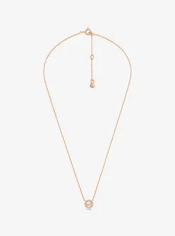 Colar com pingente e logótipo com incrustações em prata de lei banhada a metal precioso Fulton | Michael Kors [PT]
