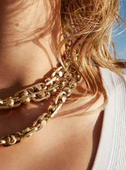 Colar de elos em latão banhado a metal precioso Astor grande | Michael Kors [PT]