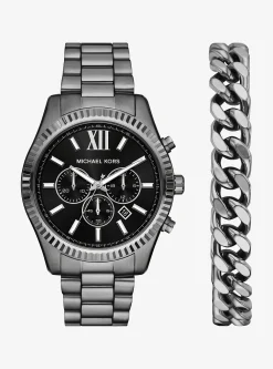 Conjunto de relógio e pulseira Lexington em bronze de tamanho grande | Michael Kors [PT]