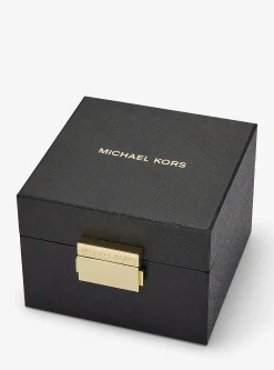 Conjunto-presente bijuteria e relógio prateado com incrustações Emery pequeno | Michael Kors [PT]