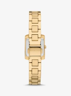 Conjunto-presente de relógio e pulseira em dourado-rosa com incrustações Emery mini | Michael Kors [PT]