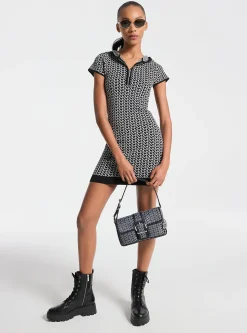 Mala de ombro com logótipo MK2000 em jacquard Colby média | Michael Kors [PT]